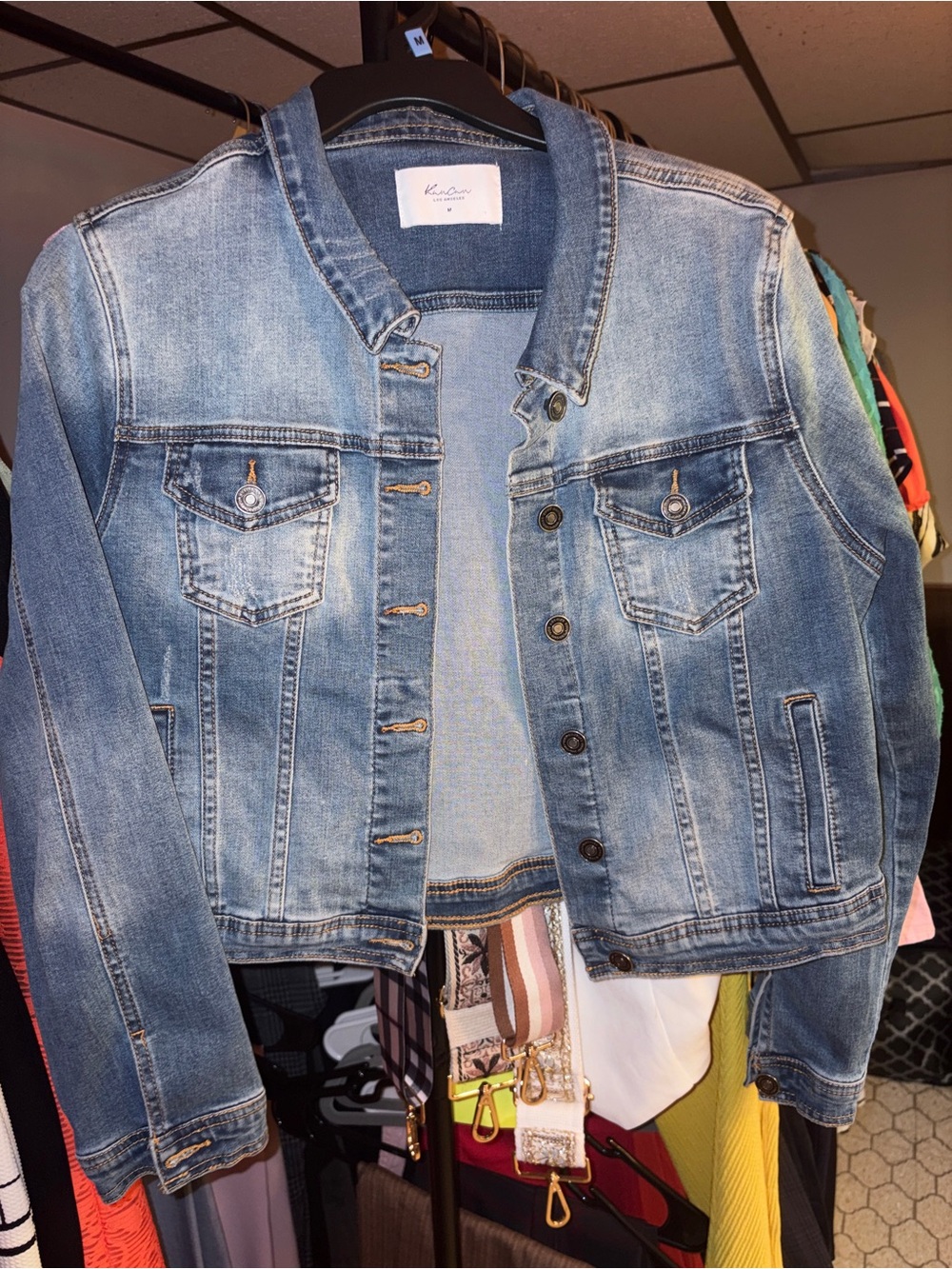 KanCan Light Blue Denim Wash Jacket with light distress  Sz M